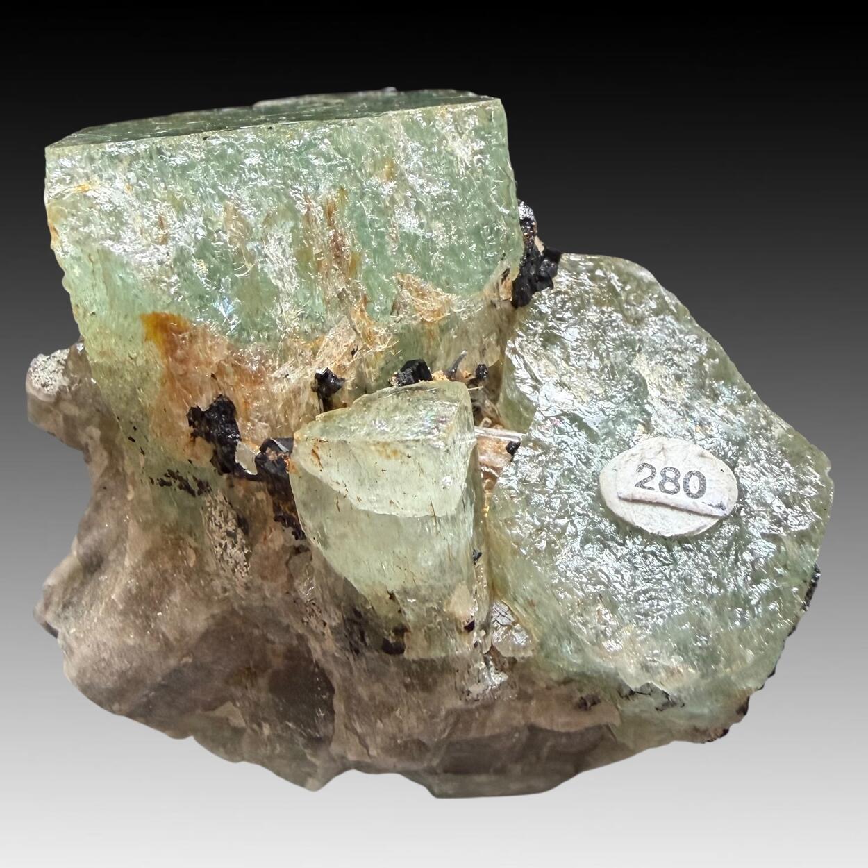 Aquamarine With Schorl