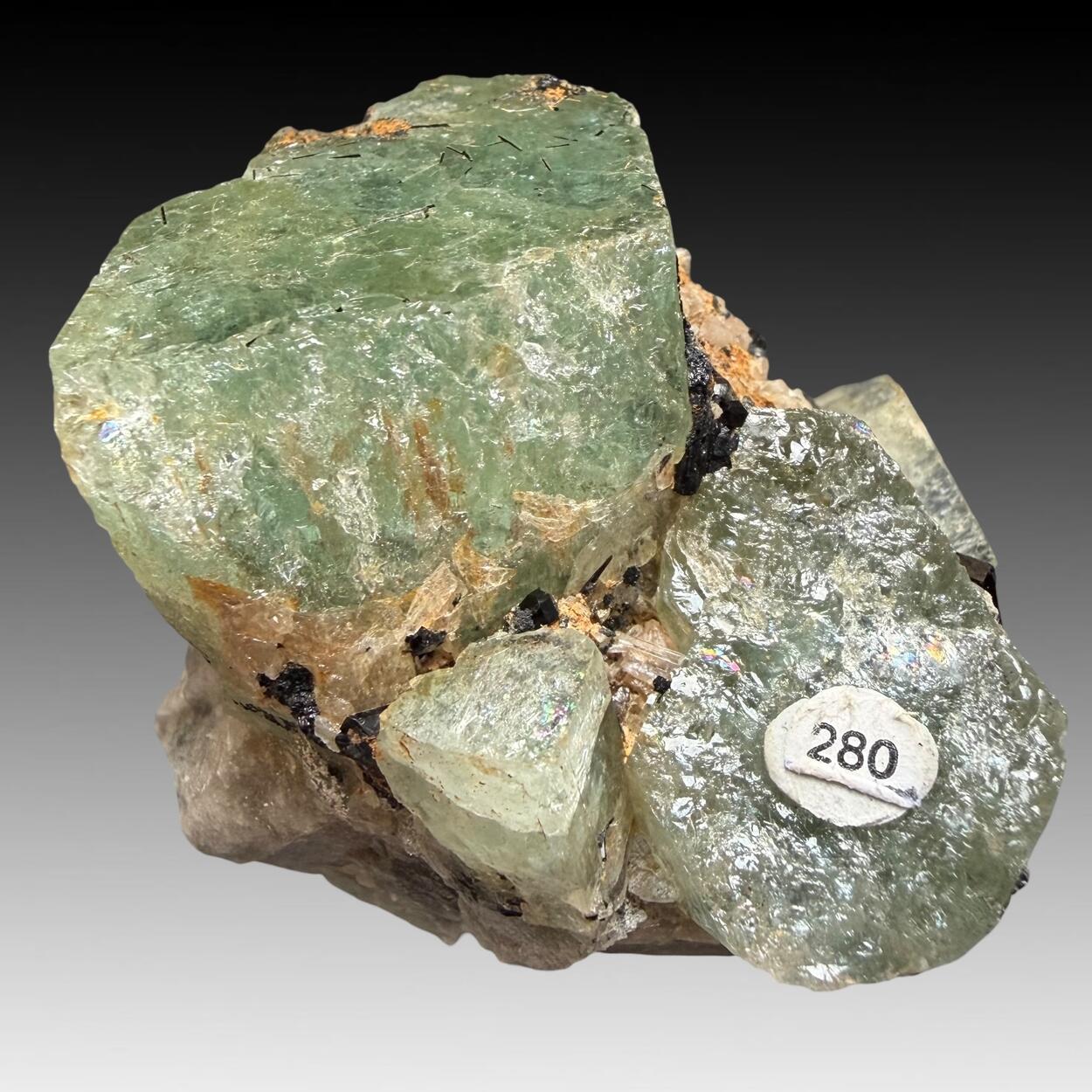 Aquamarine With Schorl