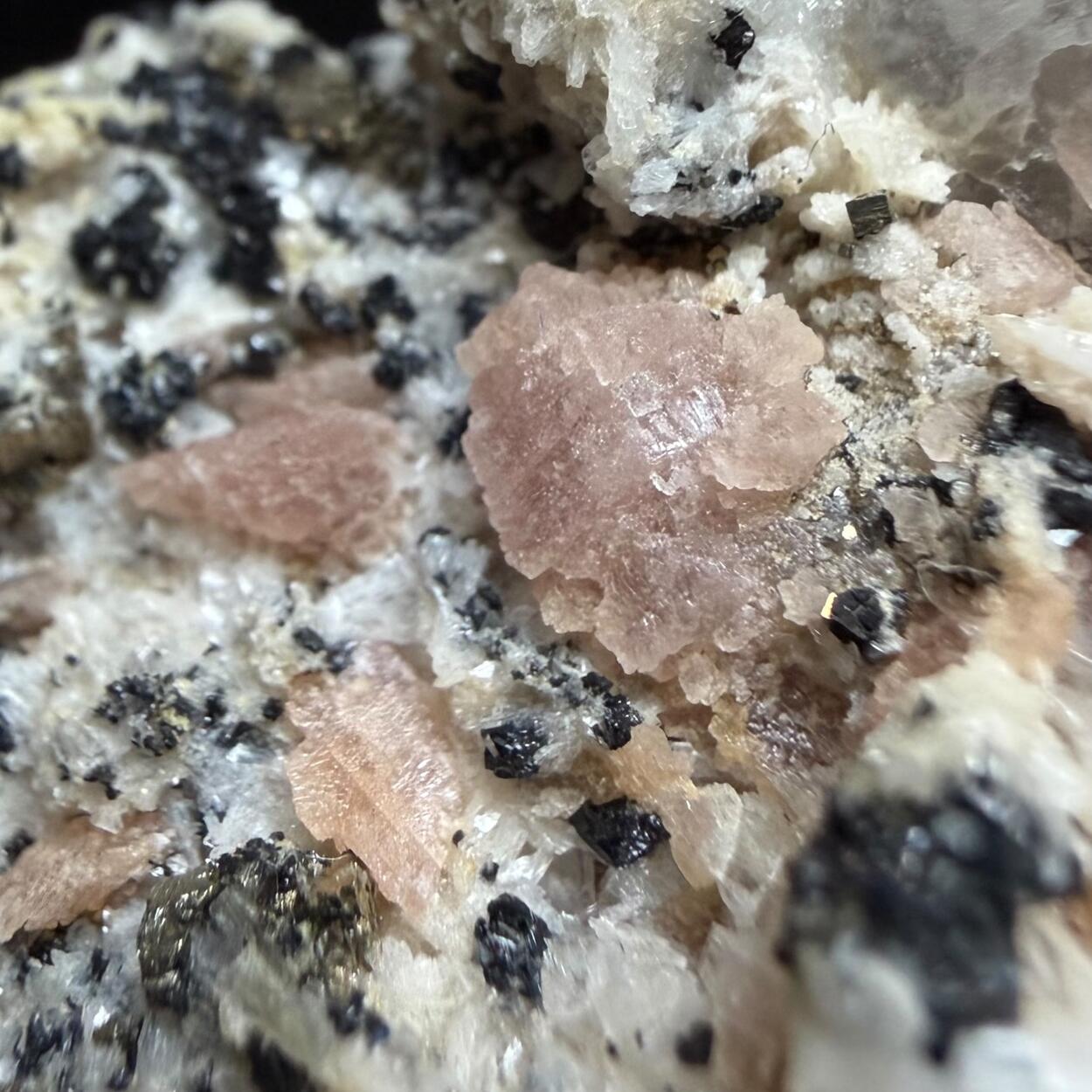 Bertrandite Rhodochrosite Wolframite & Pyrite