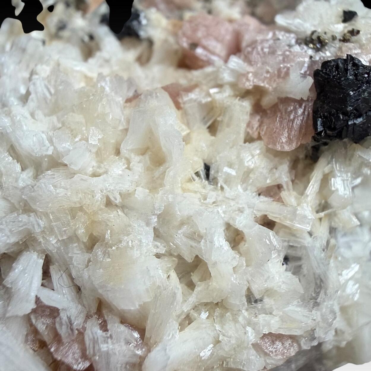 Bertrandite Rhodochrosite Wolframite & Pyrite