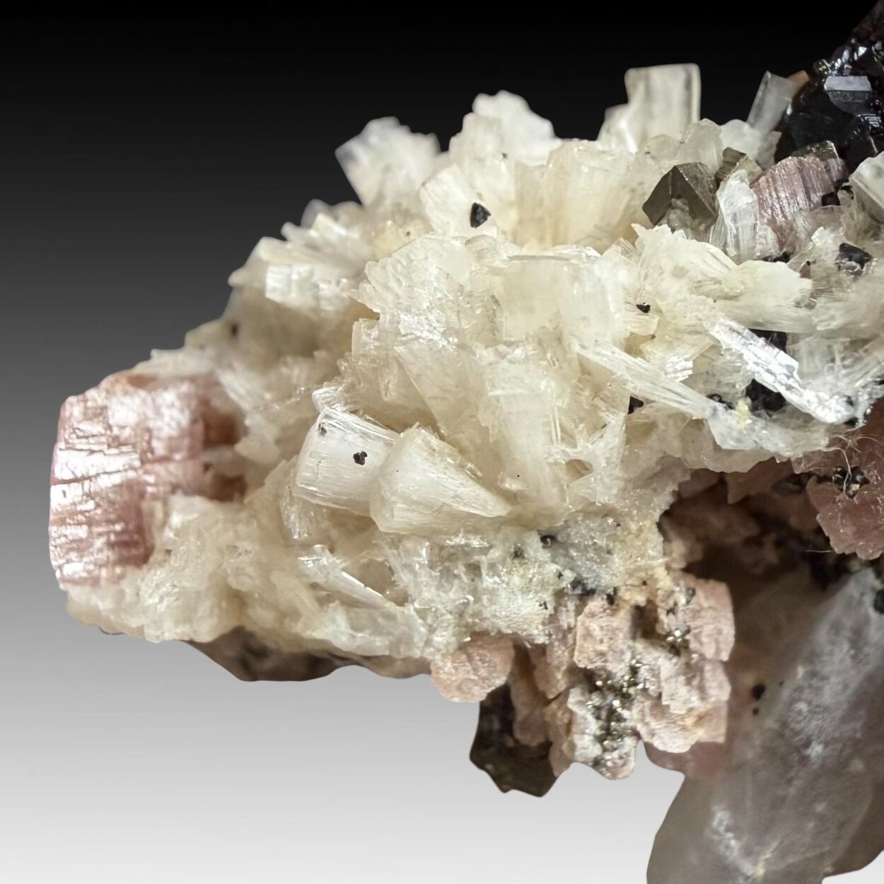 Bertrandite Rhodochrosite Wolframite & Pyrite