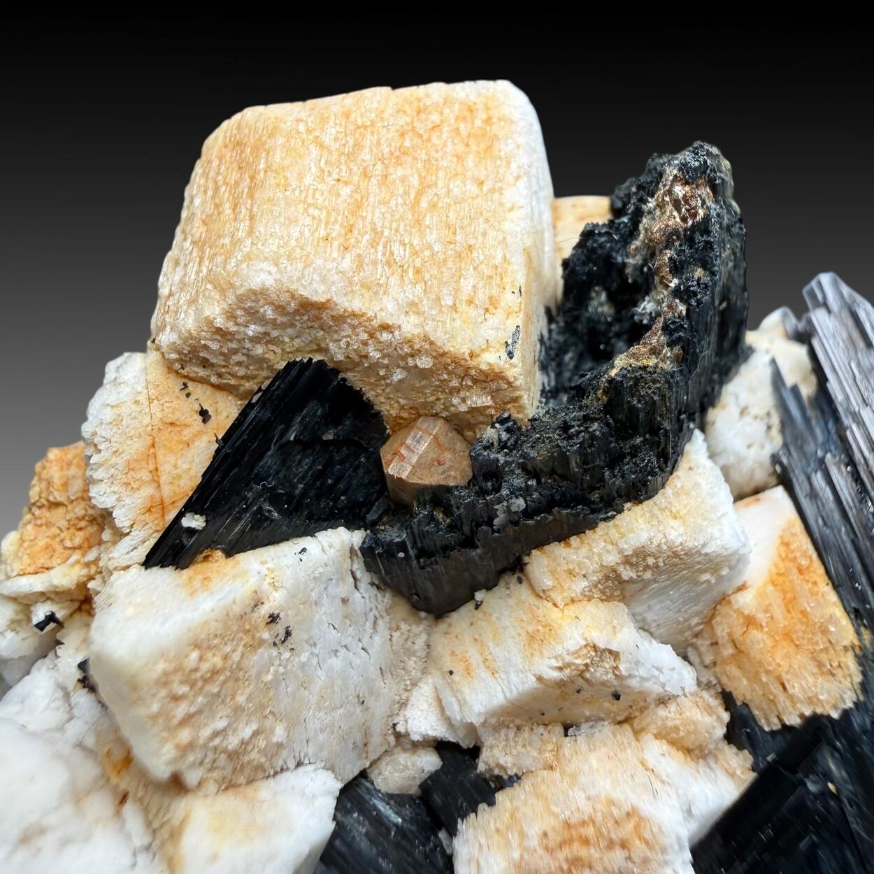 Arfvedsonite With Pyrochlore On Microcline