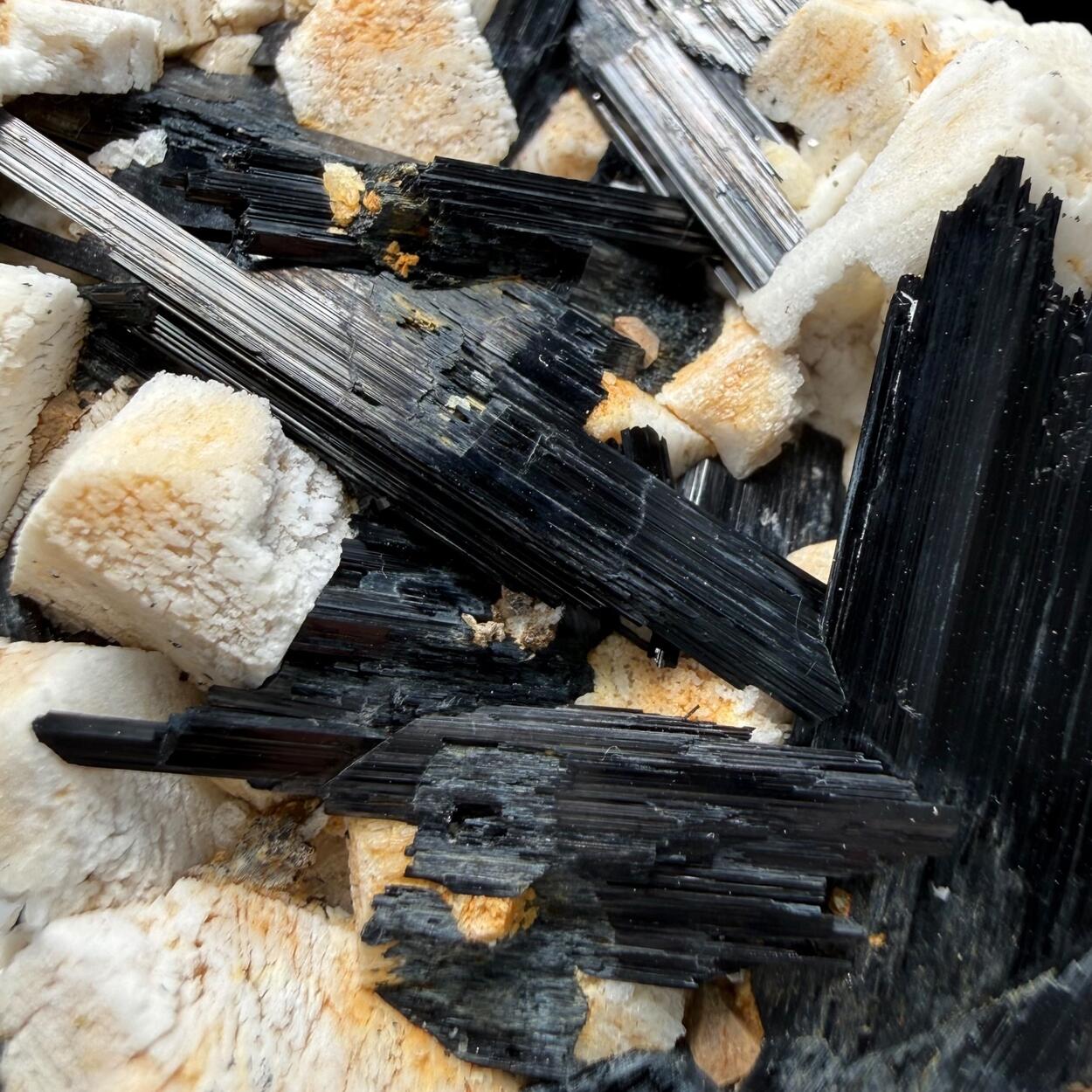 Arfvedsonite With Pyrochlore On Microcline