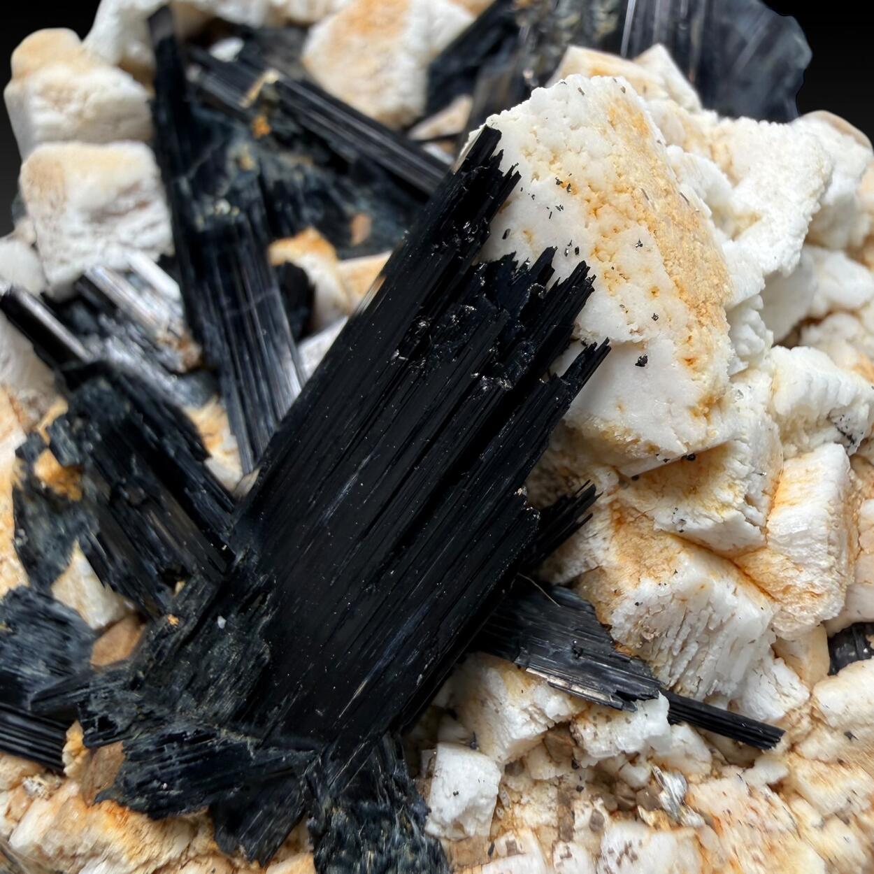 Arfvedsonite With Pyrochlore On Microcline