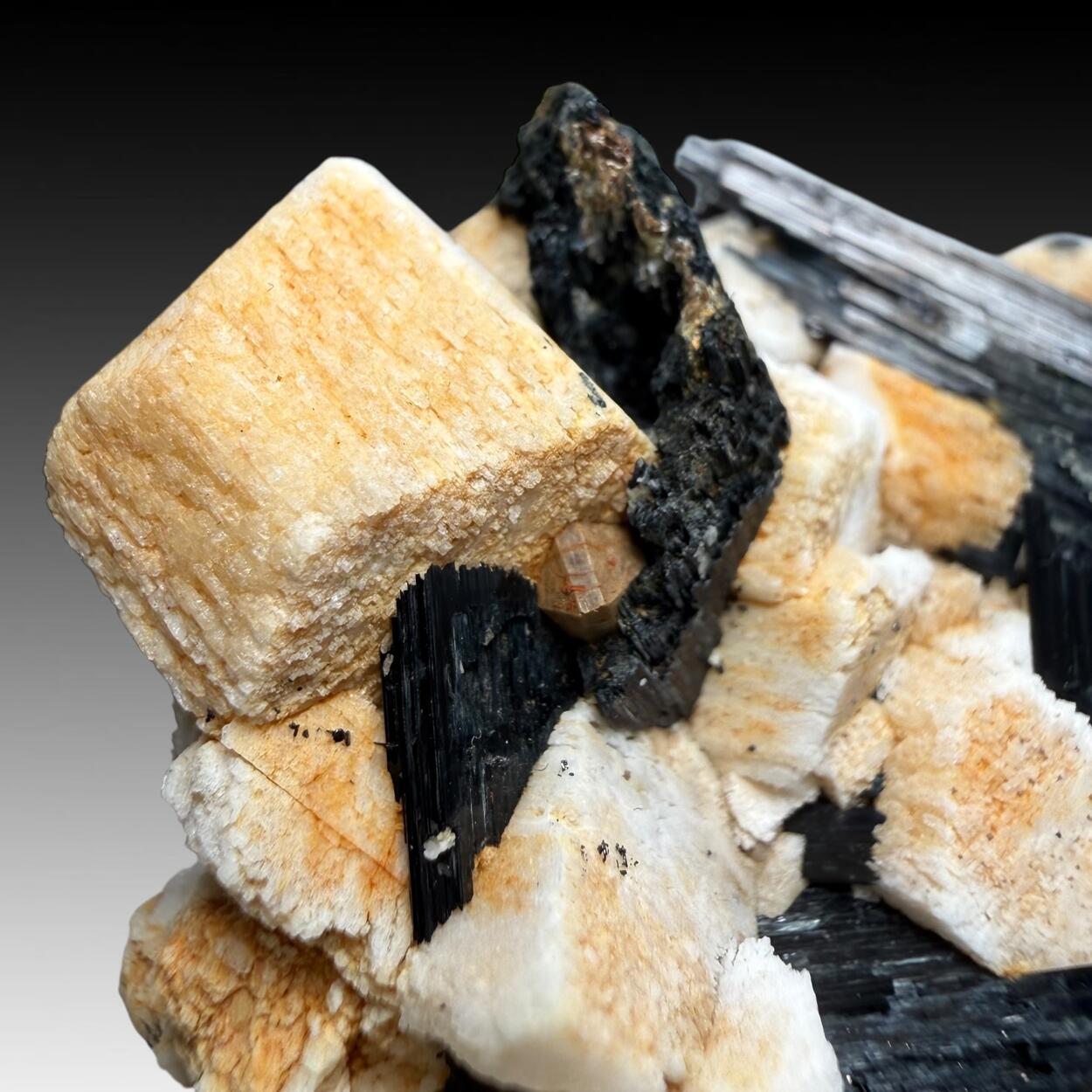 Arfvedsonite With Pyrochlore On Microcline