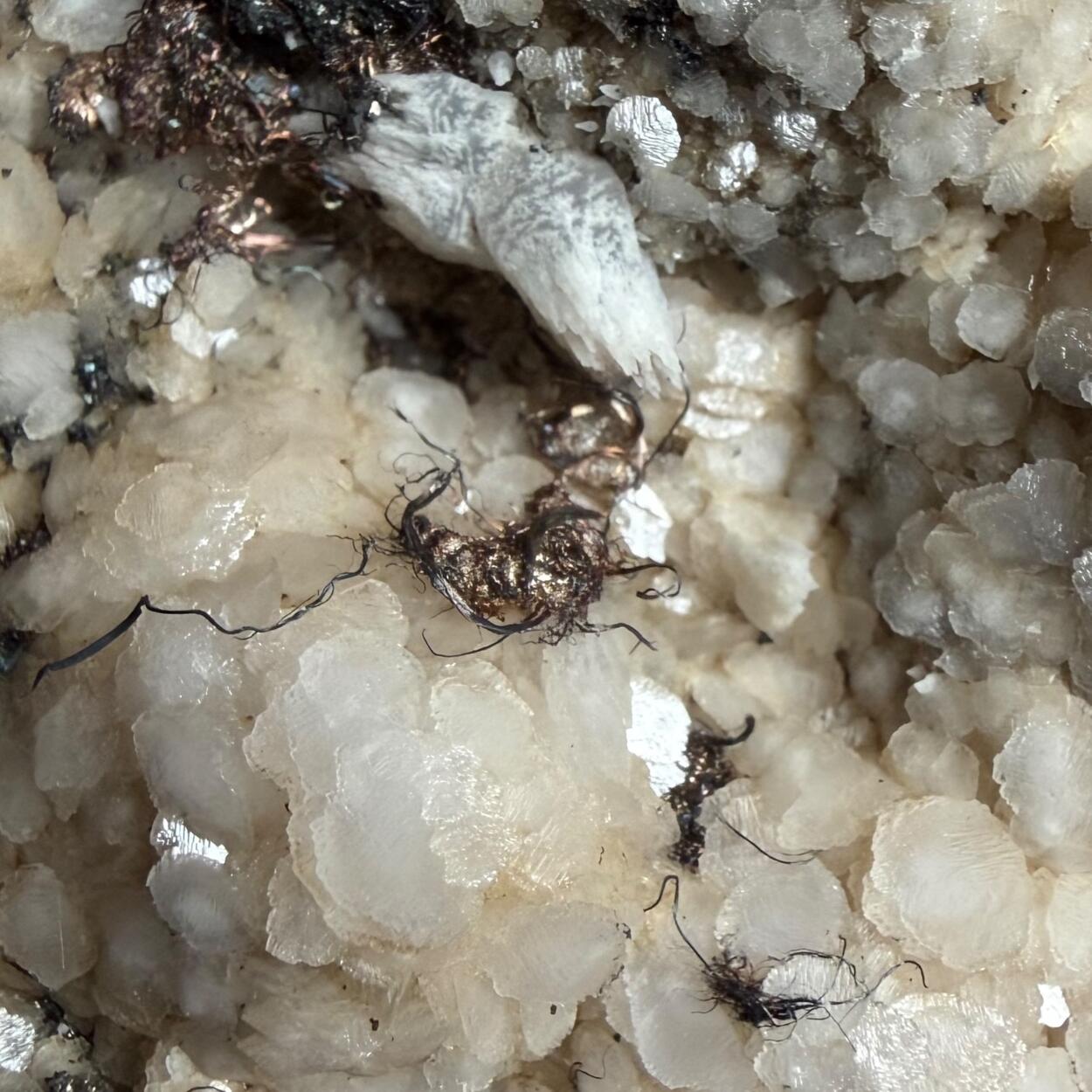 Native Silver & Calcite