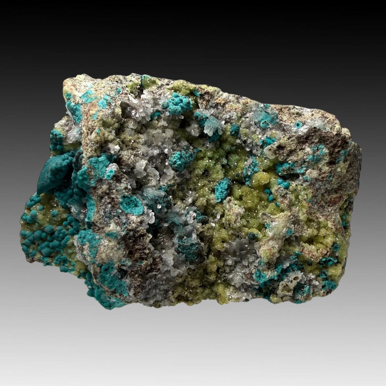 Rosasite With Hemimorphite On Smithsonite