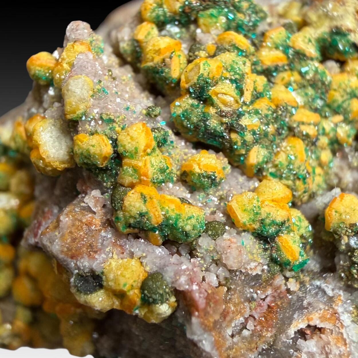 Mimetite With Dioptase & Mottramite