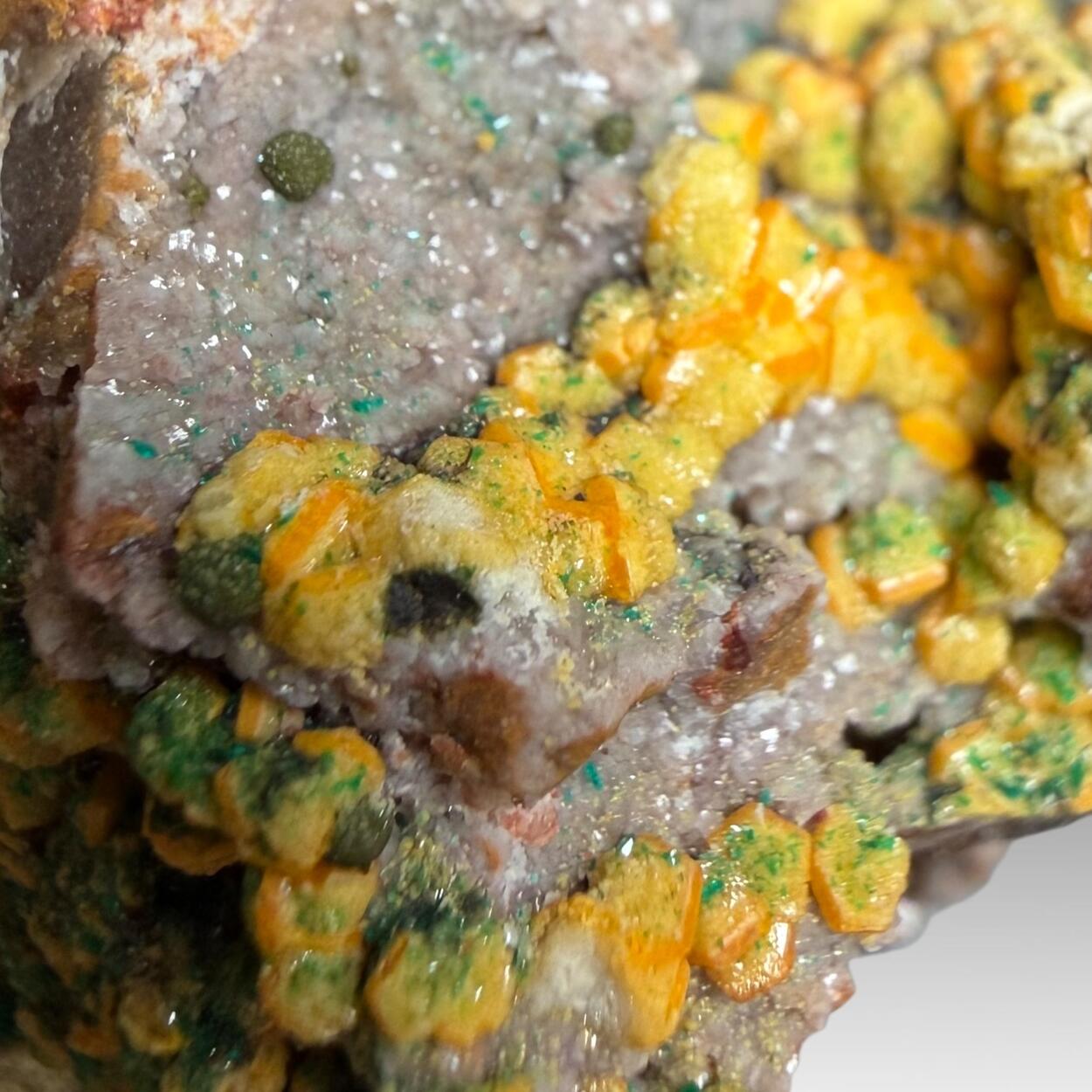 Mimetite With Dioptase & Mottramite