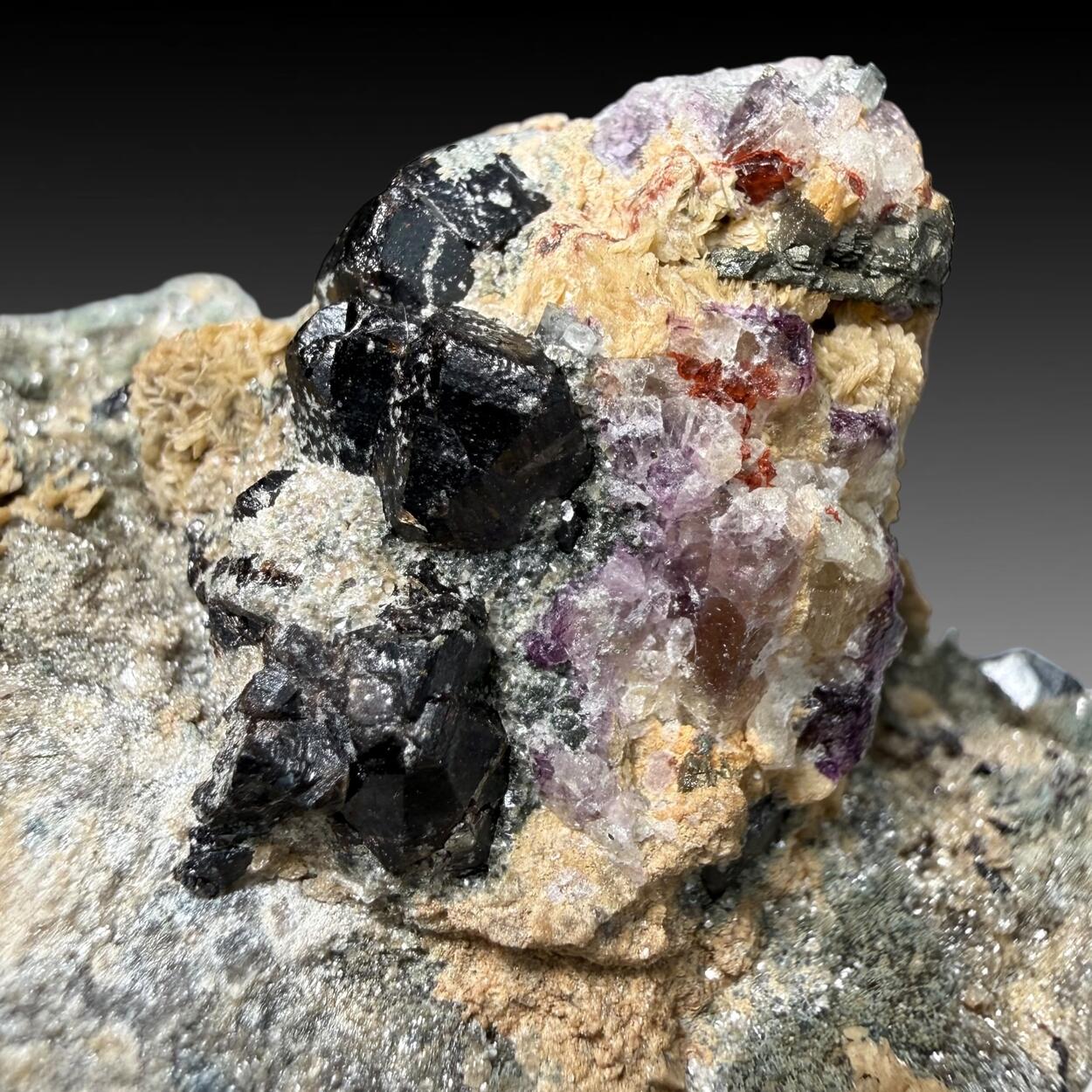 Cassiterite With Siderite & Fluorite