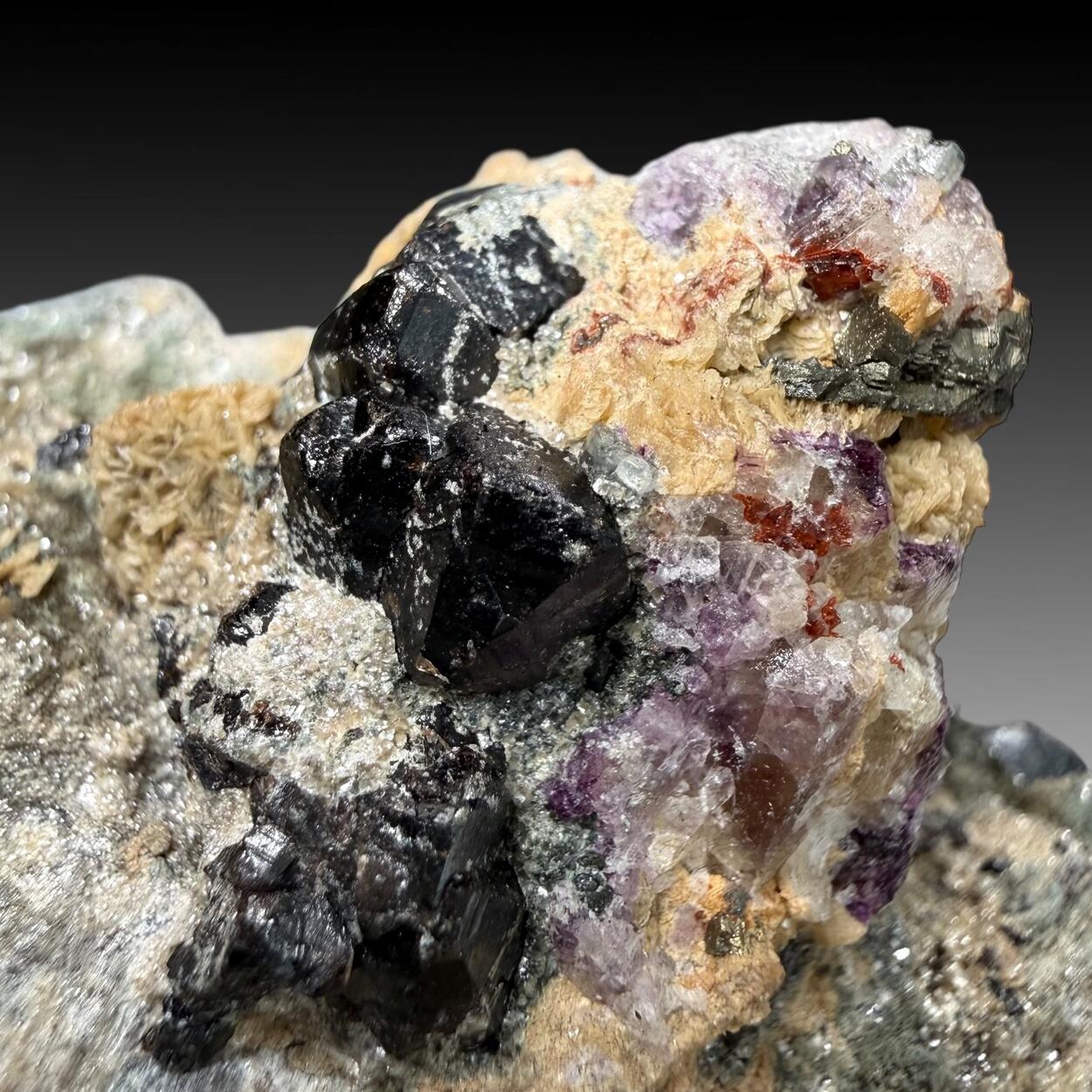 Cassiterite With Siderite & Fluorite