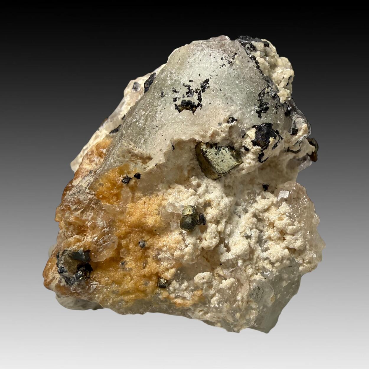 Fluorite With Chalcopyrite Pyrite & Sphalerite