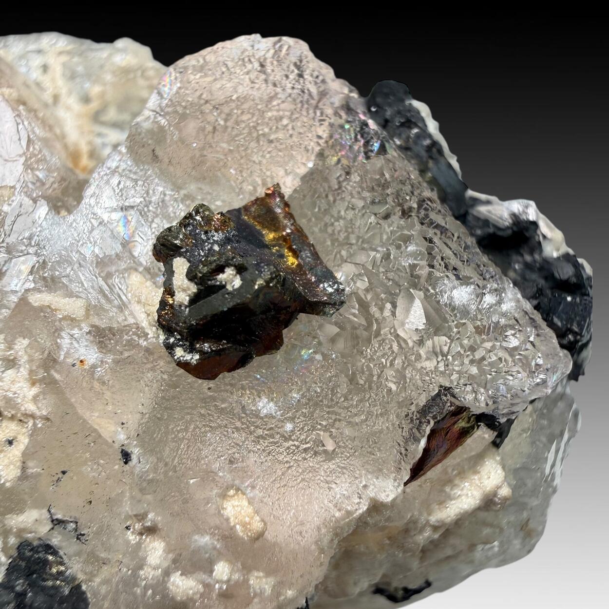 Fluorite With Chalcopyrite Pyrite & Sphalerite