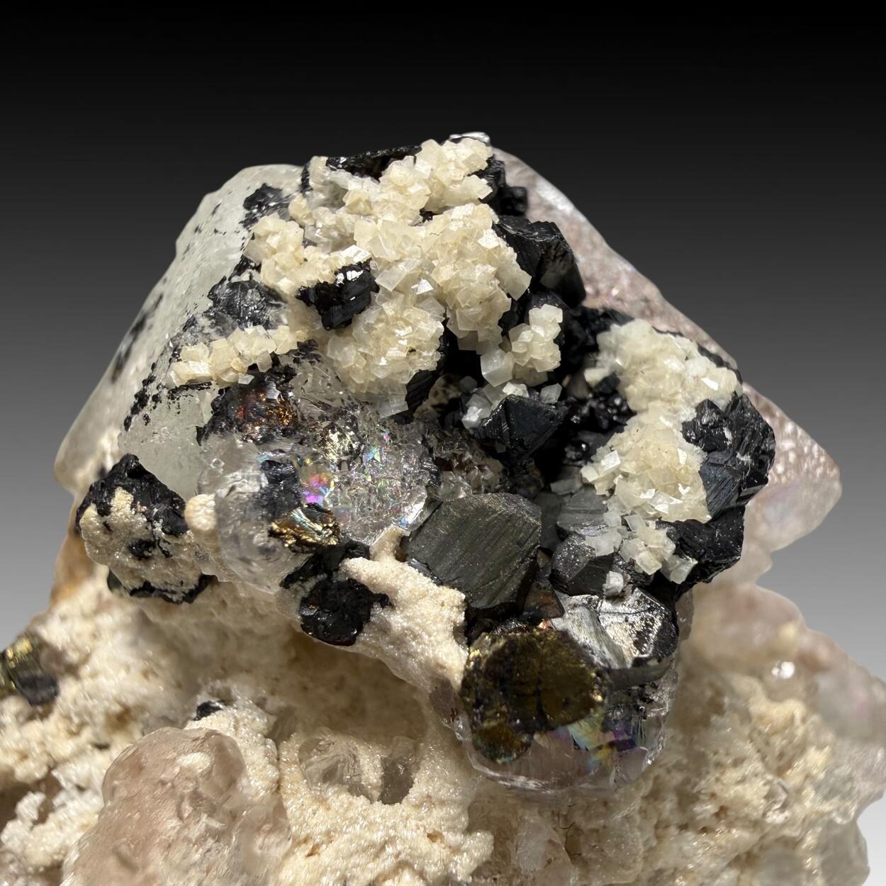 Fluorite With Chalcopyrite Pyrite & Sphalerite