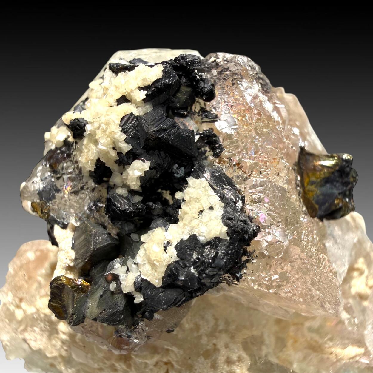 Fluorite With Chalcopyrite Pyrite & Sphalerite