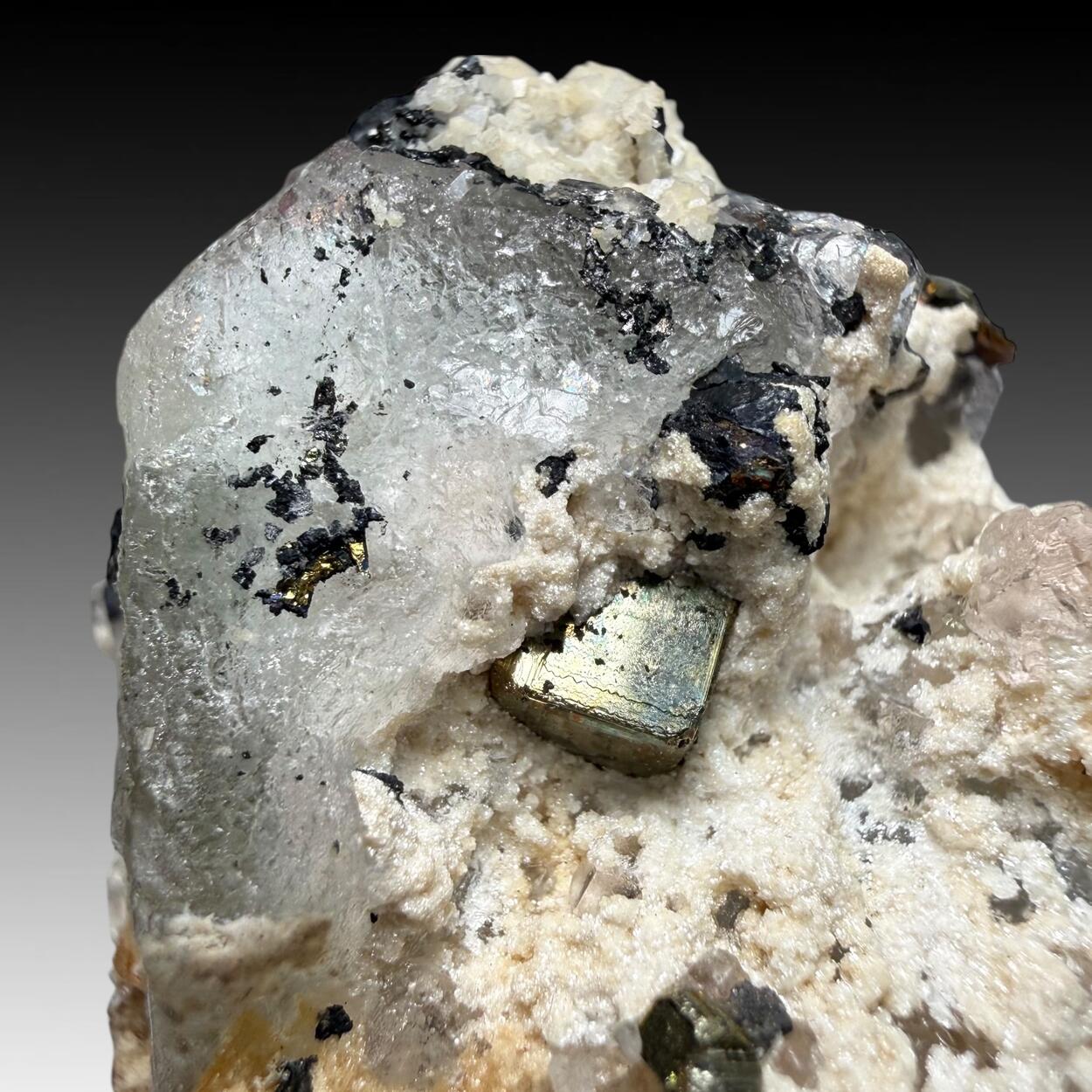 Fluorite With Chalcopyrite Pyrite & Sphalerite