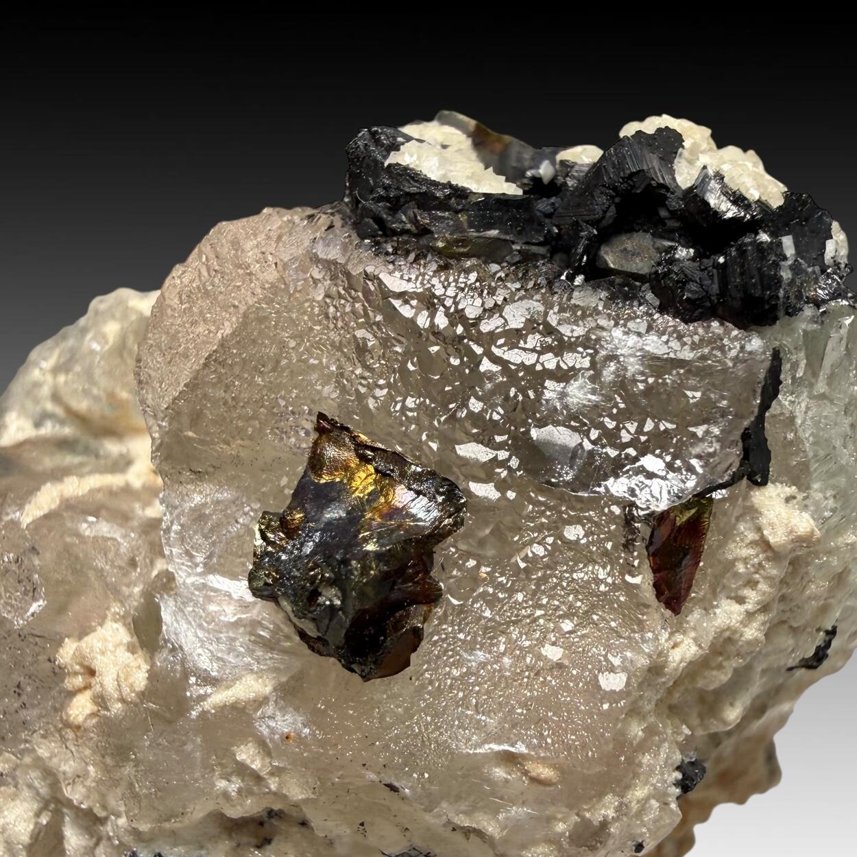 Fluorite With Chalcopyrite Pyrite & Sphalerite