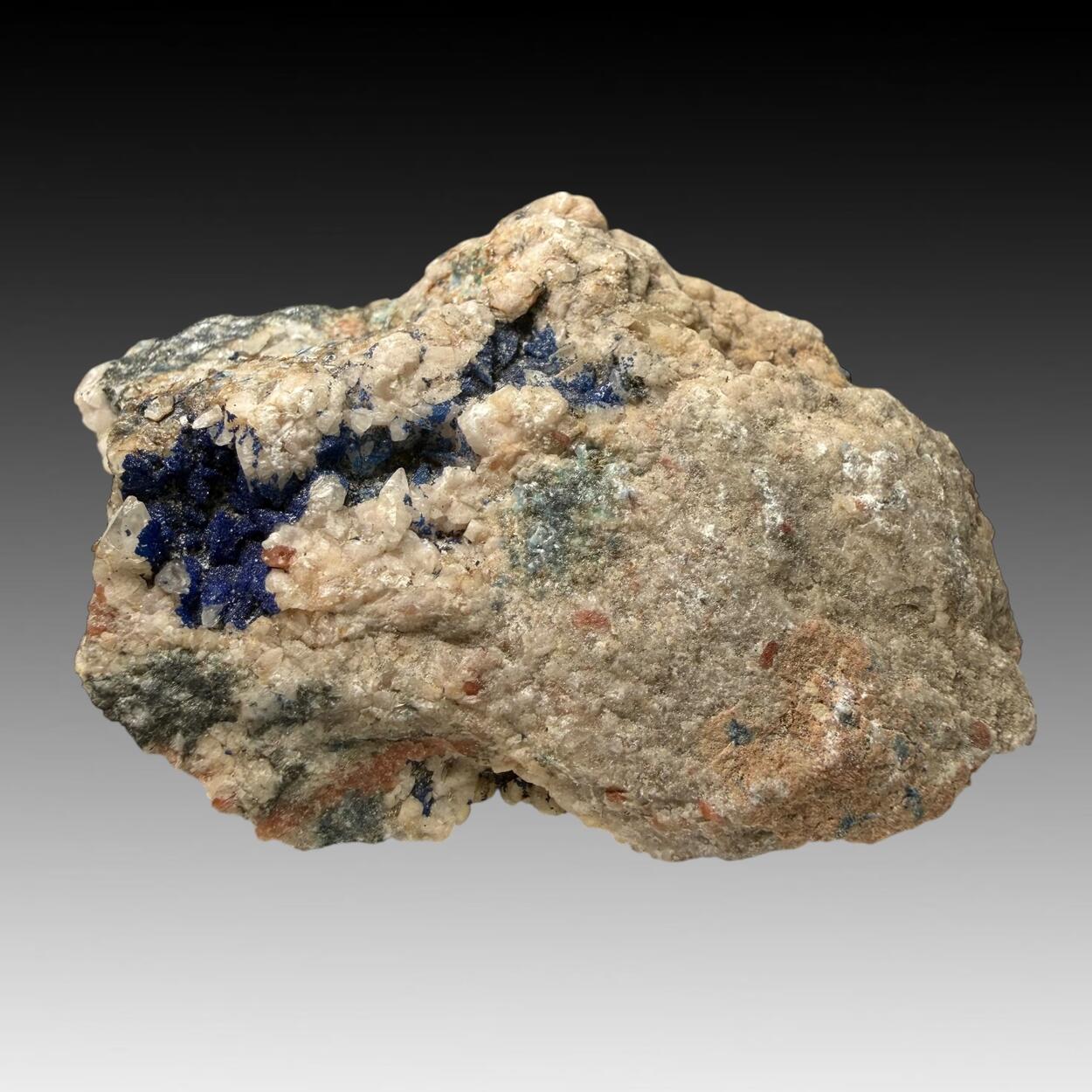 Azurite On Calcite