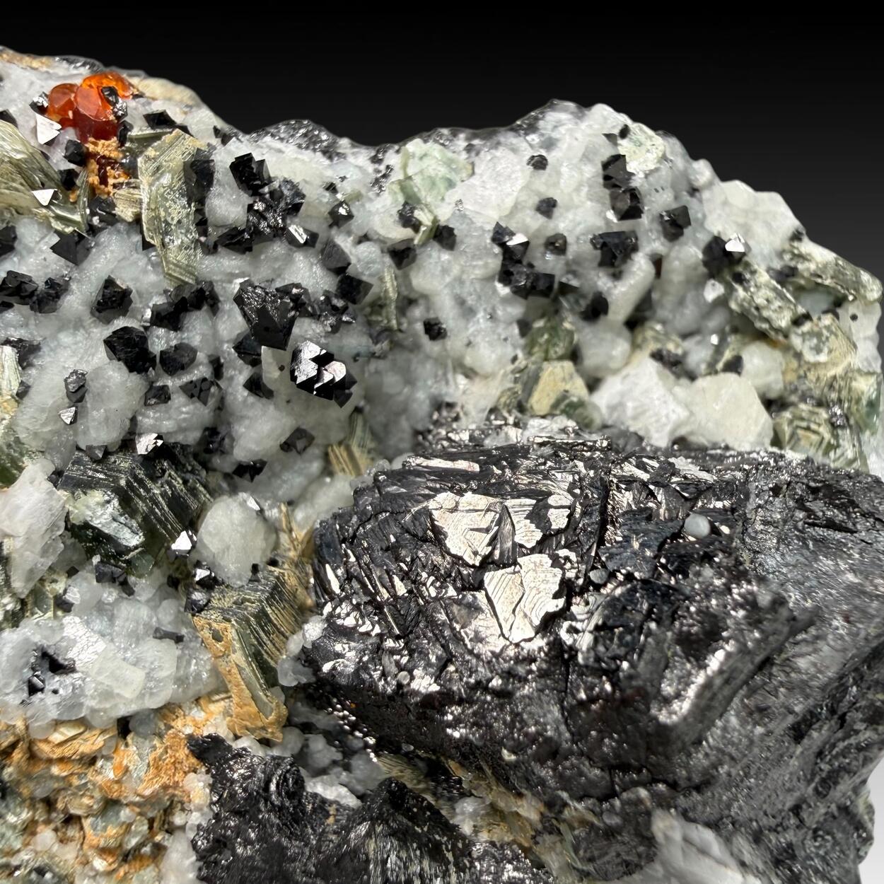 Magnetite With Chondrodite Calcite & Clinochlore