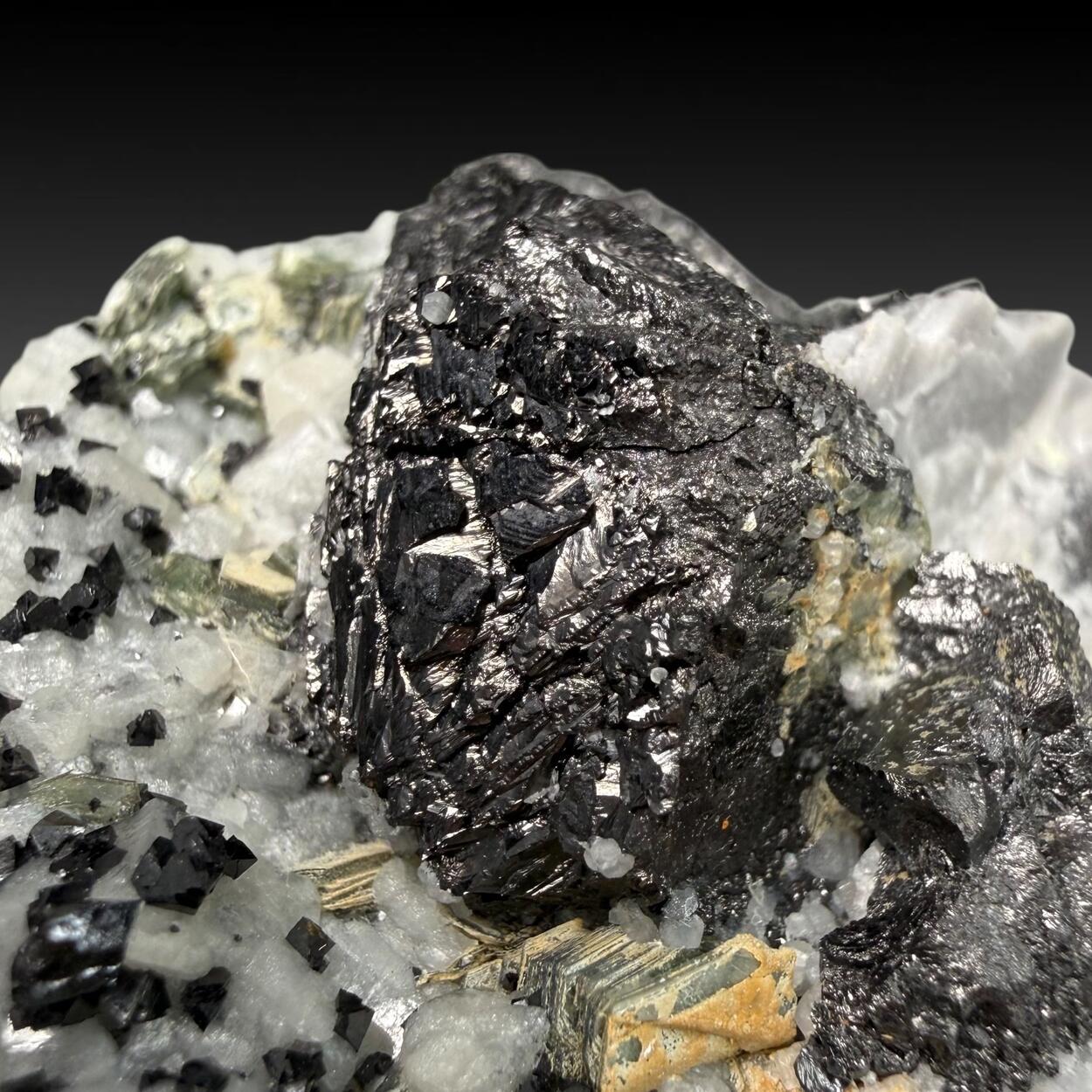 Magnetite With Chondrodite Calcite & Clinochlore