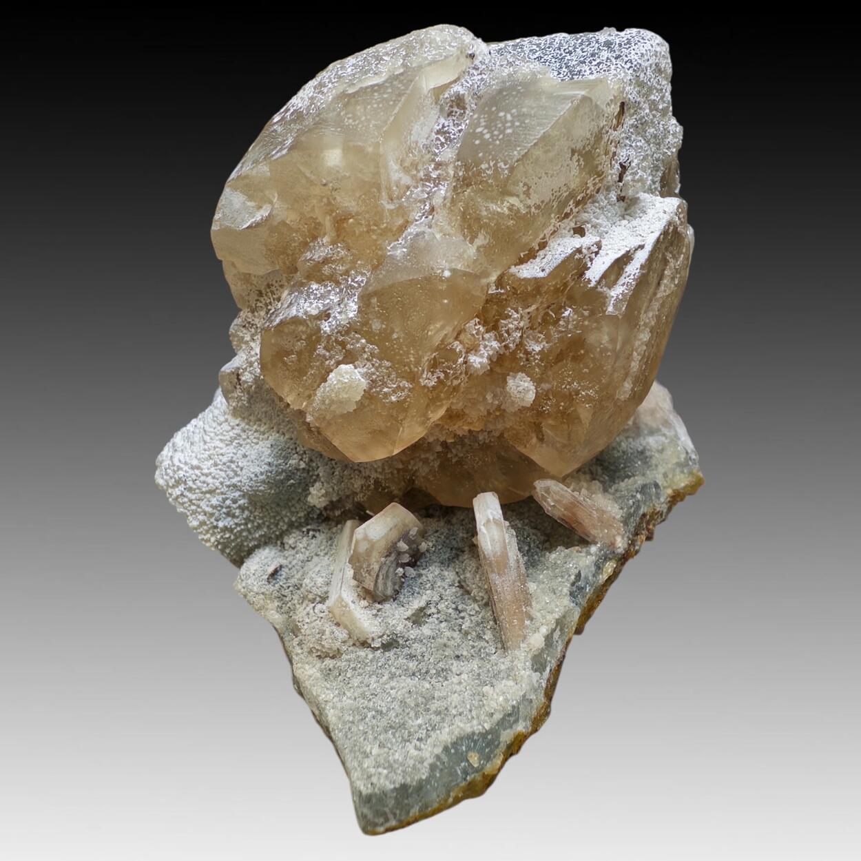Calcite & Chalcedony With Stilbite