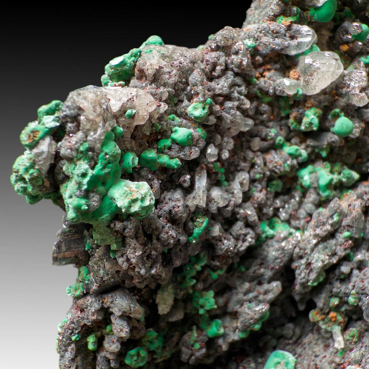 Cerussite With Native Copper & Malachite
