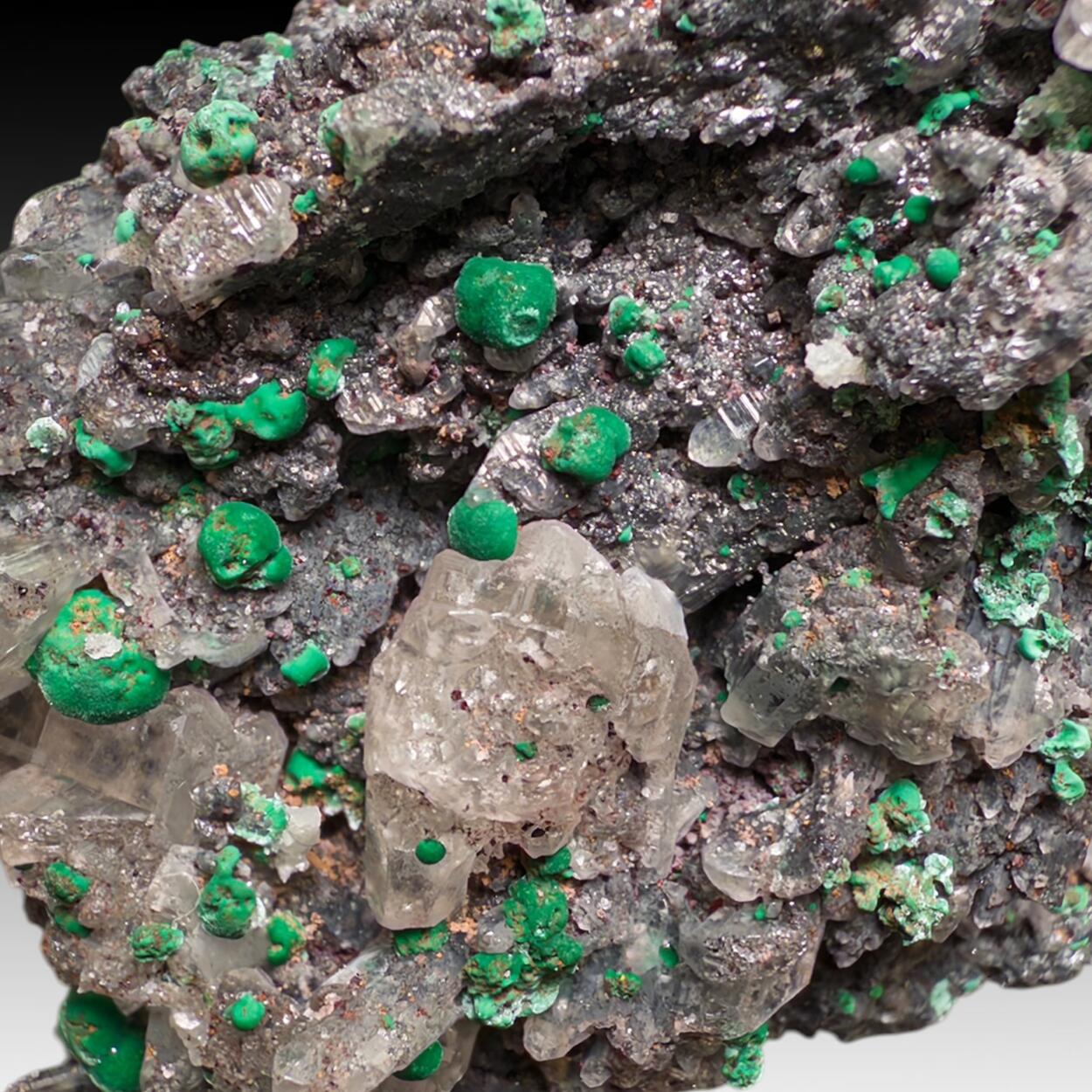 Cerussite With Native Copper & Malachite