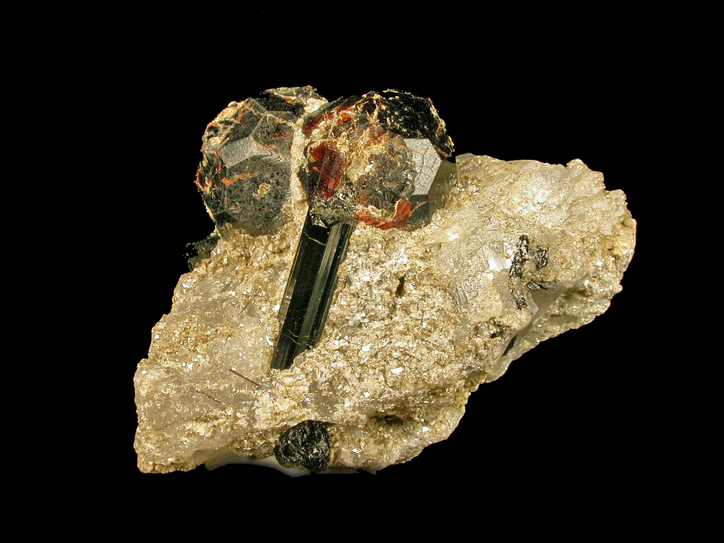 Spessartine Schorl Muscovite & Quartz