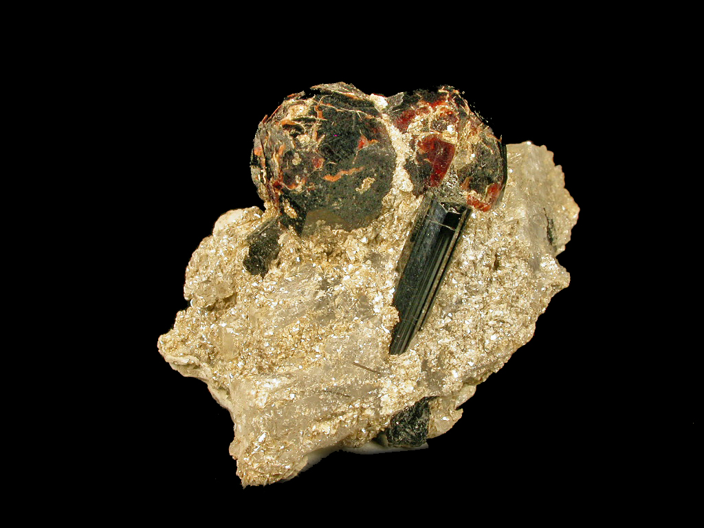 Spessartine Schorl Muscovite & Quartz