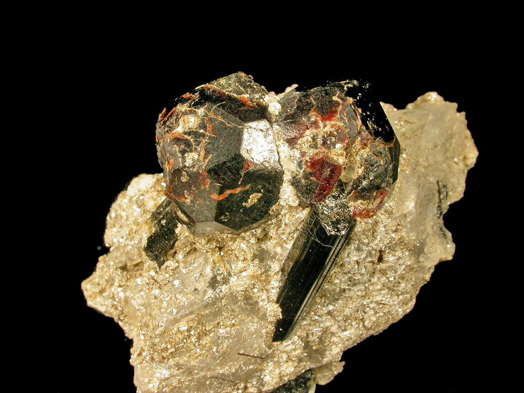 Spessartine Schorl Muscovite & Quartz