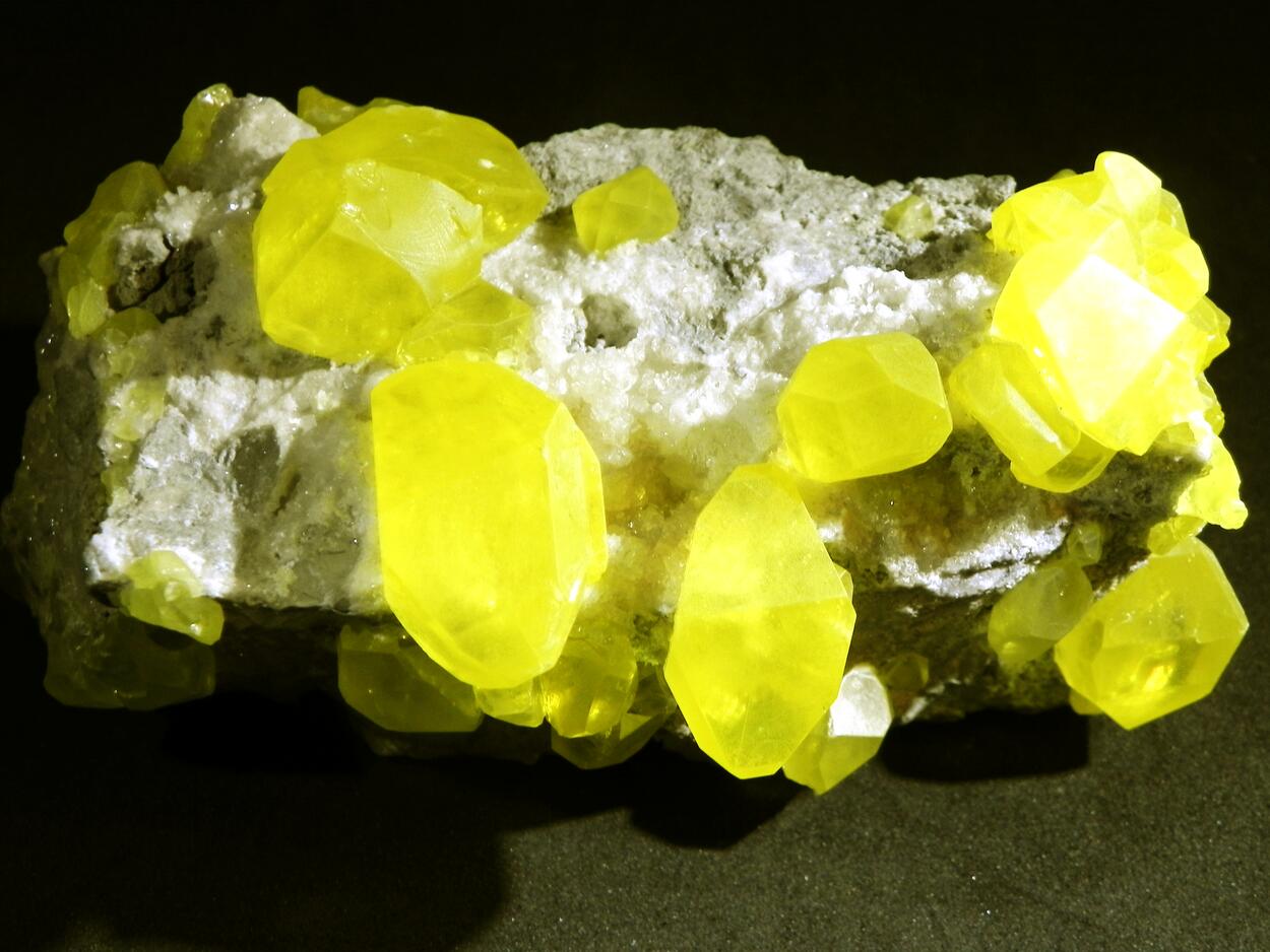 Sulphur On Aragonite
