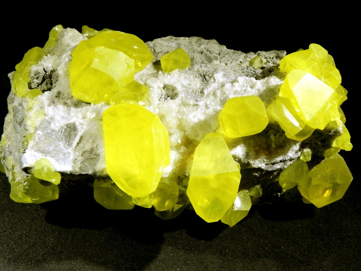 Sulphur On Aragonite