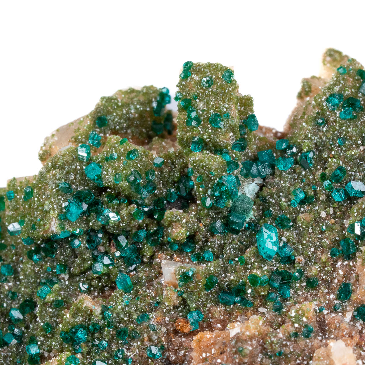 Dioptase & Duftite On Calcite