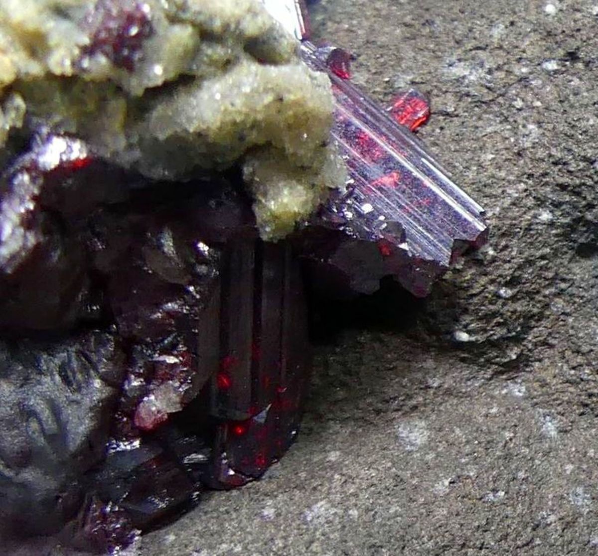 Proustite With Native Silver