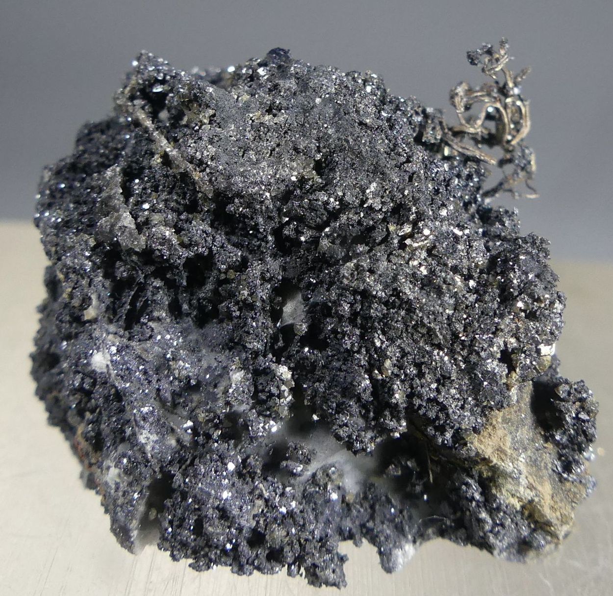 Native Silver On Acanthite
