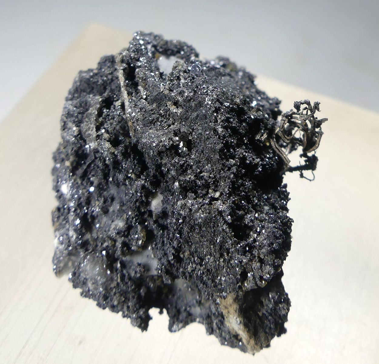 Native Silver On Acanthite