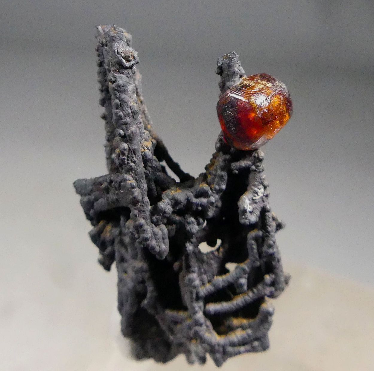 Vanadinite On Pyrolusite