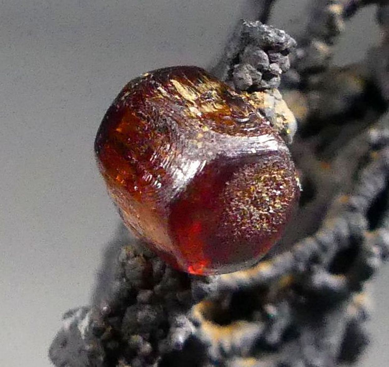 Vanadinite On Pyrolusite