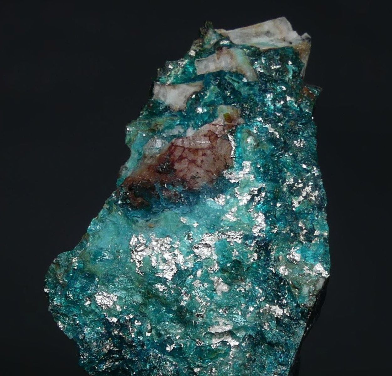 Native Silver On Chrysocolla