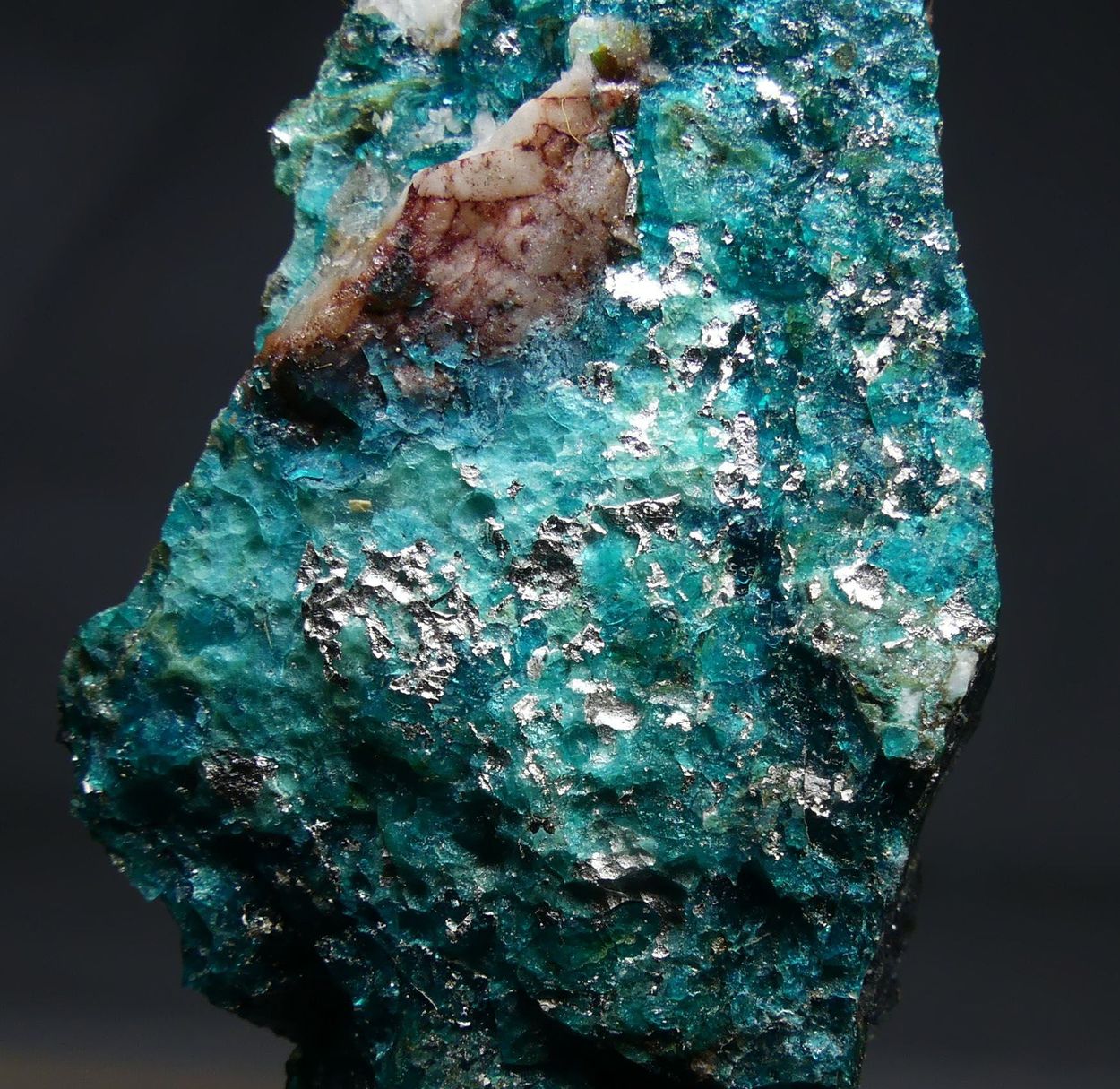 Native Silver On Chrysocolla