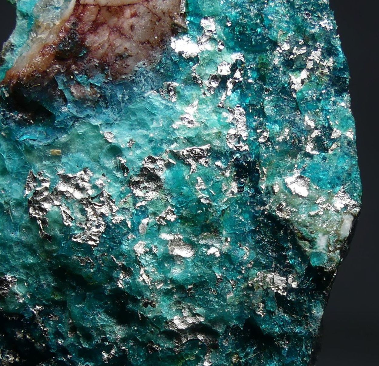 Native Silver On Chrysocolla