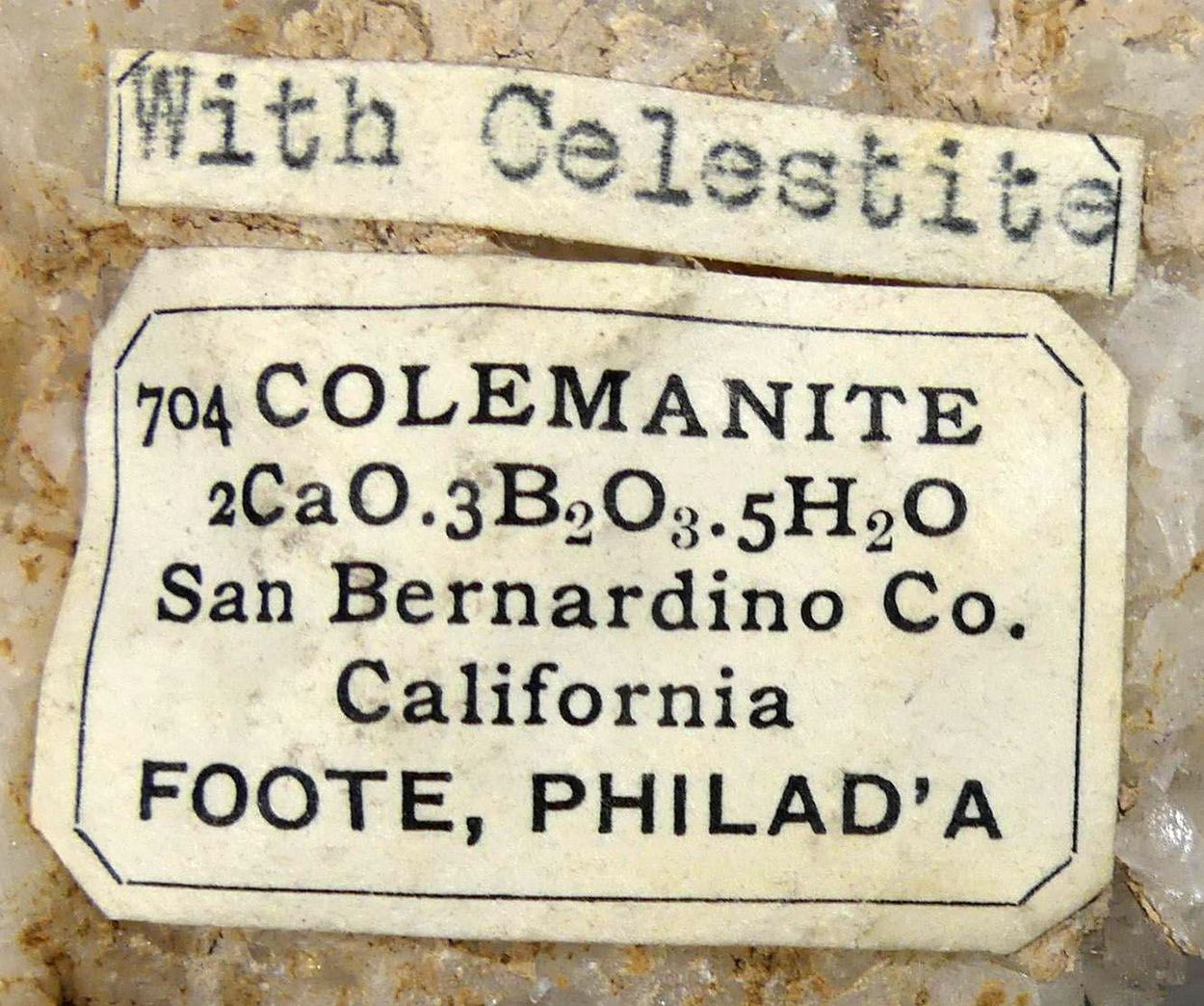 Celestine On Colemanite