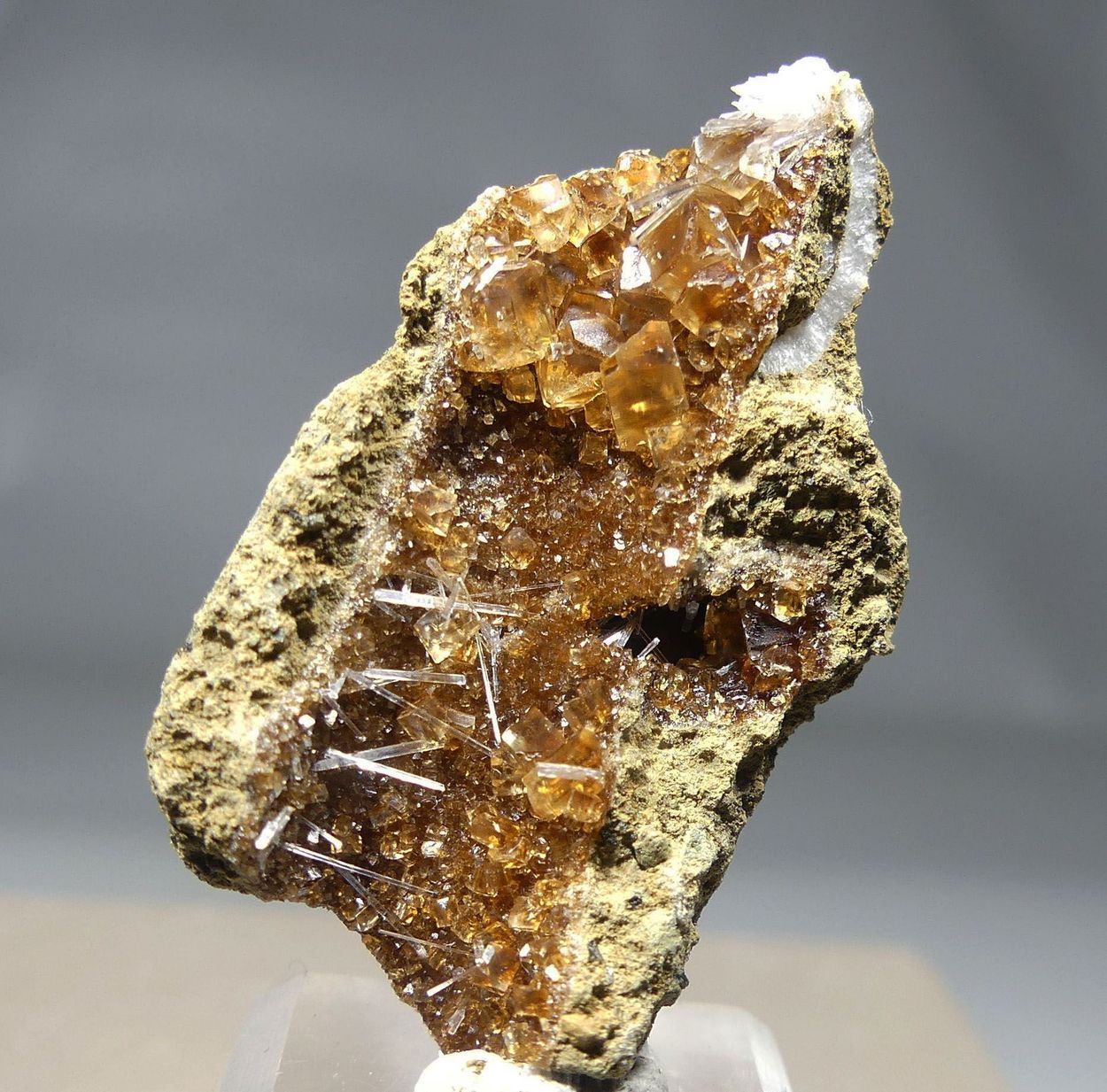 Natrolite On Calcite On Natrolite Psm Fossil Wood