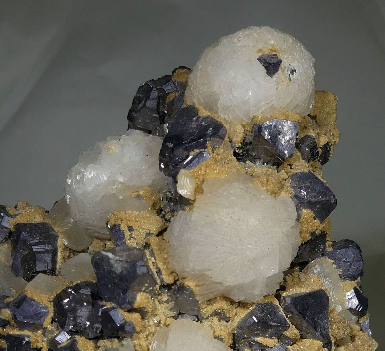 Galena with Calcite Quartz & Dolomite On Sphalerite