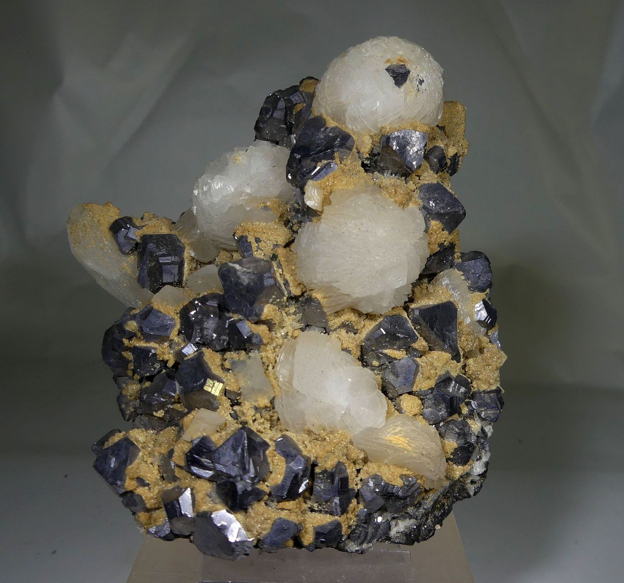 Galena with Calcite Quartz & Dolomite On Sphalerite