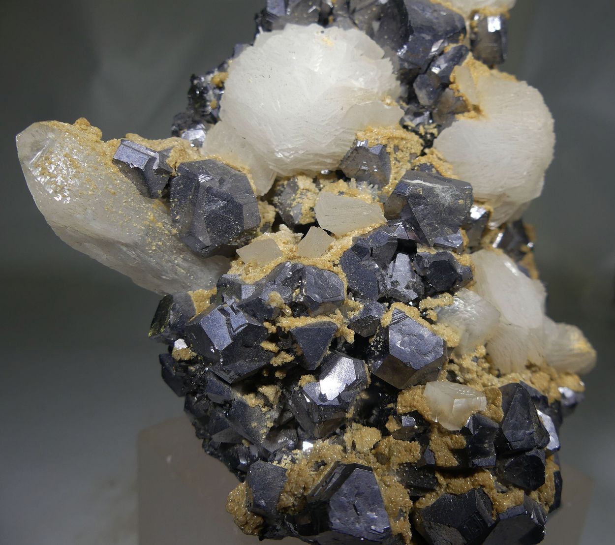 Galena with Calcite Quartz & Dolomite On Sphalerite