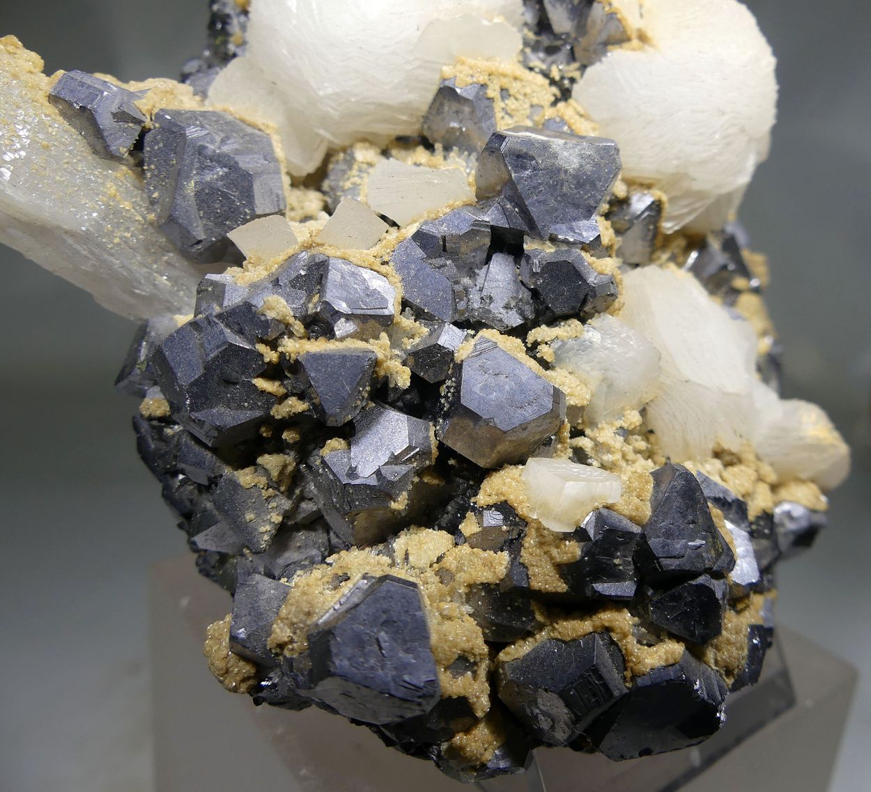Galena with Calcite Quartz & Dolomite On Sphalerite