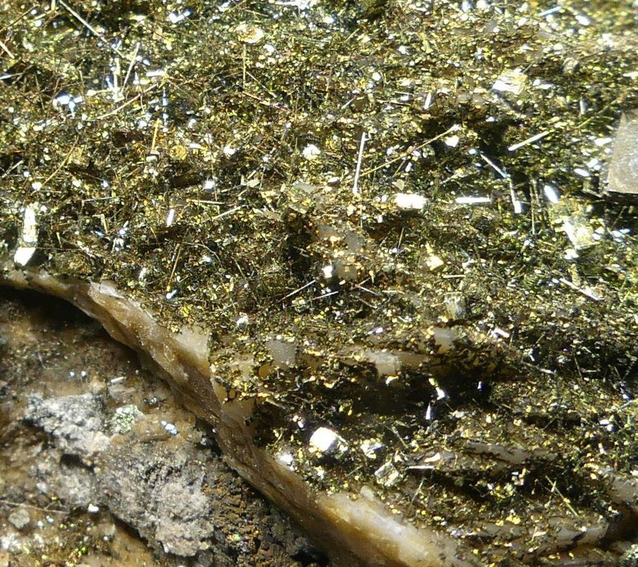 Millerite On Pyrite