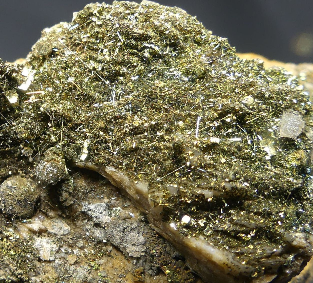 Millerite On Pyrite