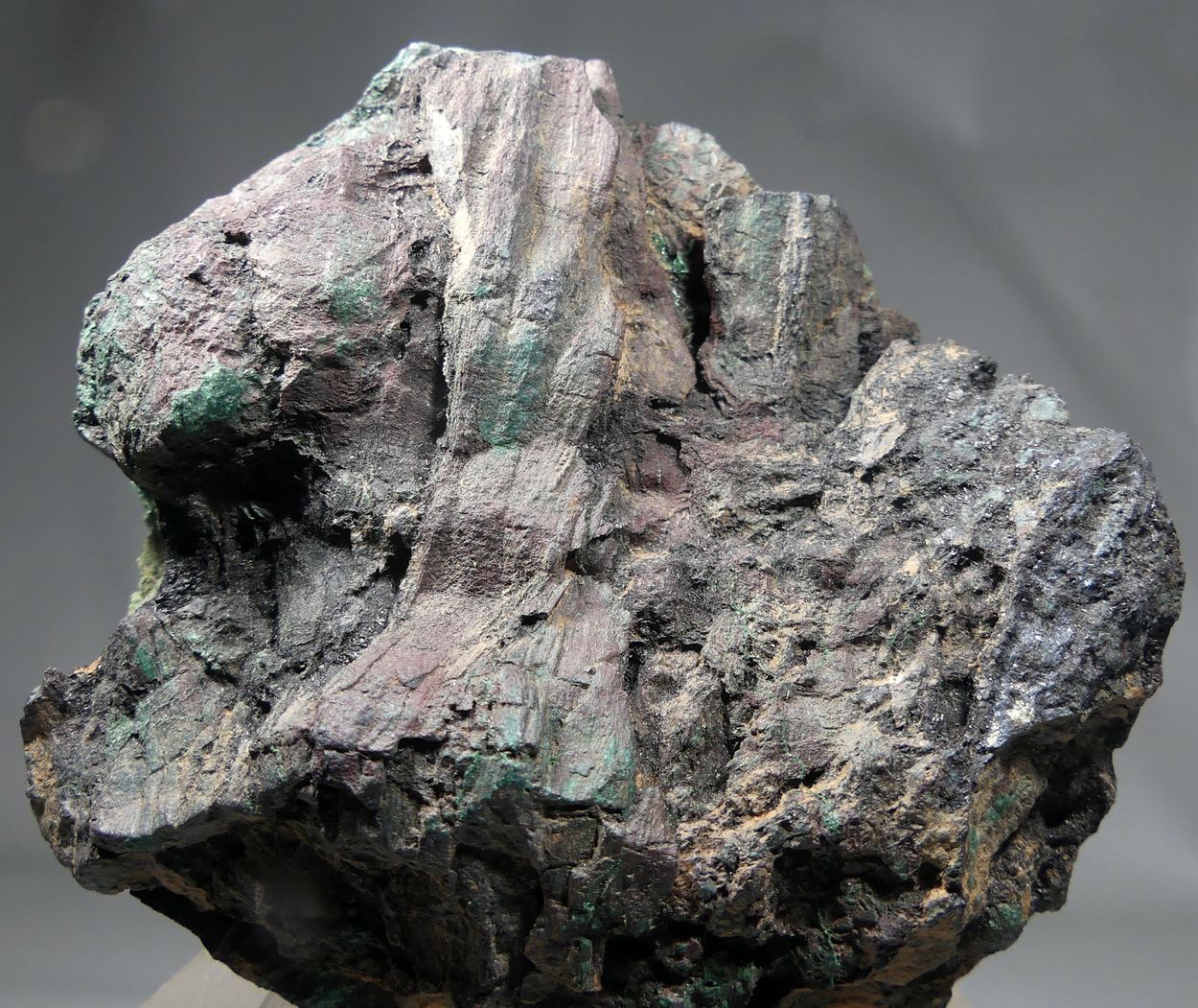 Chalcocite Psm Fossil Wood With Malachite & Bornite